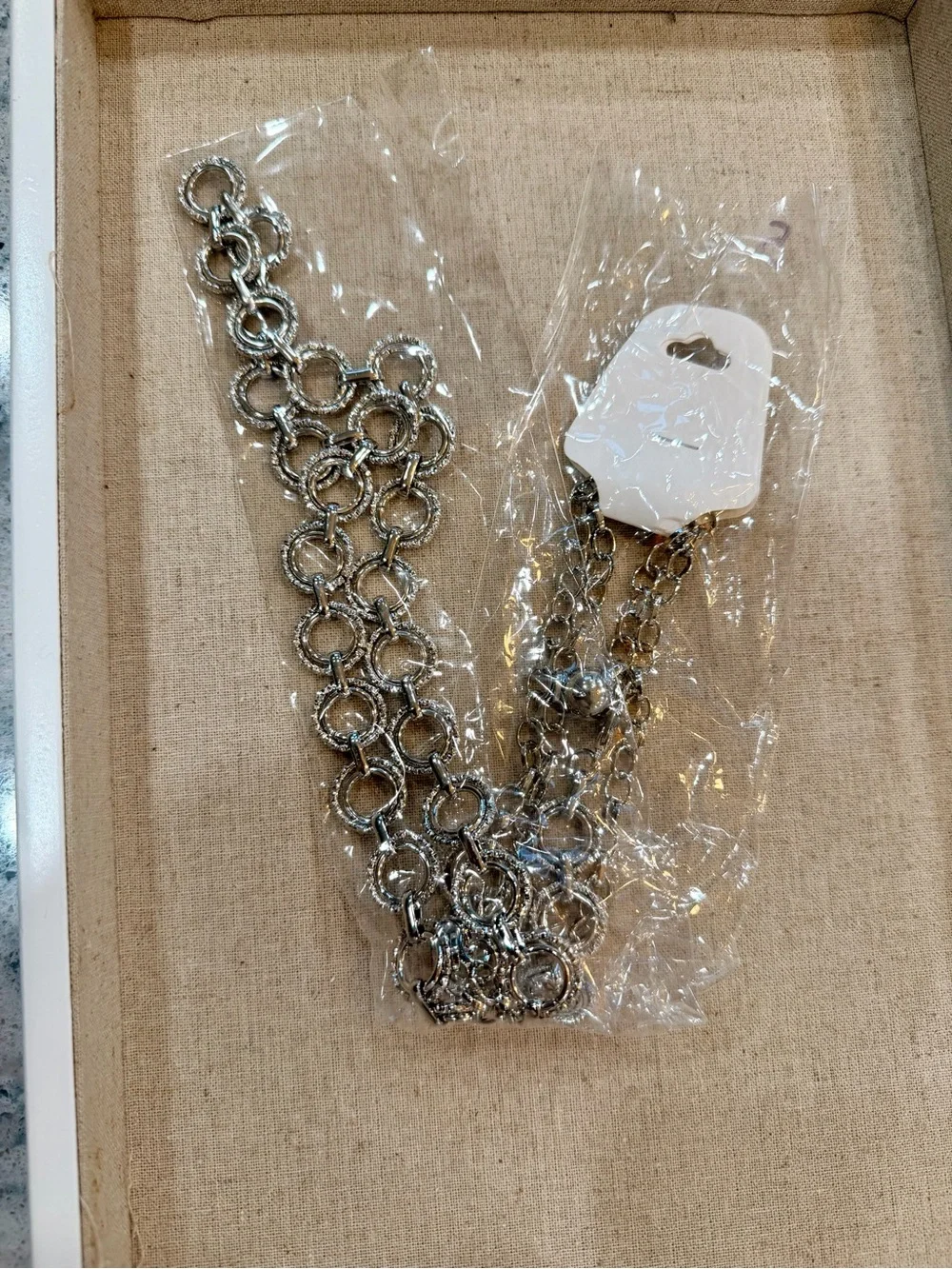 42 inch Silver Double Circle Chain Belt